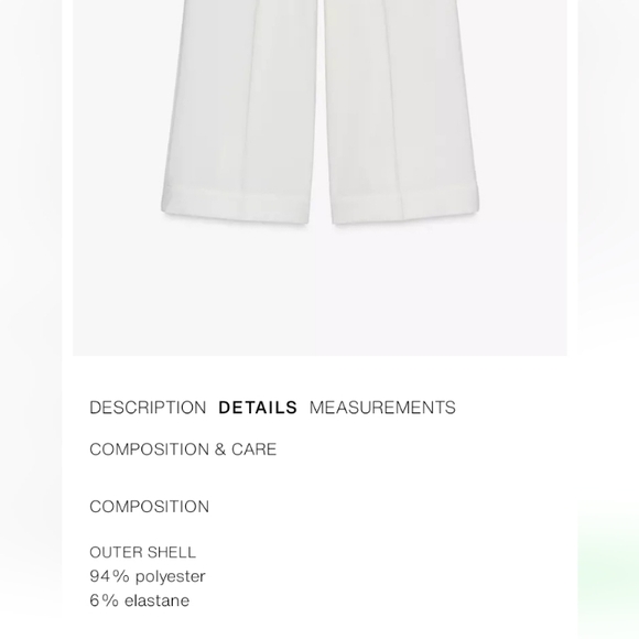 Zara White Wide-Leg High Waist Ecru Culottes Pants Sz-L - Picture 8 of 9